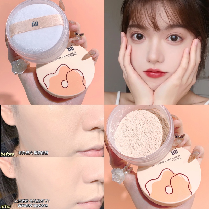 Phấn phủ kiềm dầu Xixi - Phấn phủ dạng bột mịn kiềm soát dầu tốt - Oil control and Makeup Powder Xixi