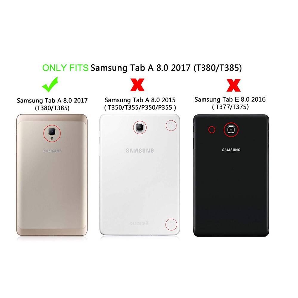 Bao da máy tính bảng PU nam châm thông minh dành cho Samsung Galaxy Tab A 8.0 2017 SM-T380 T385 T380 T385