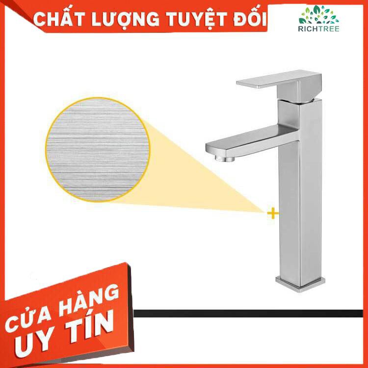 [FREE SHIP] Vòi lavabo nóng lạnh inox 304 cao 28cm cắm bàn cao cấp Morally