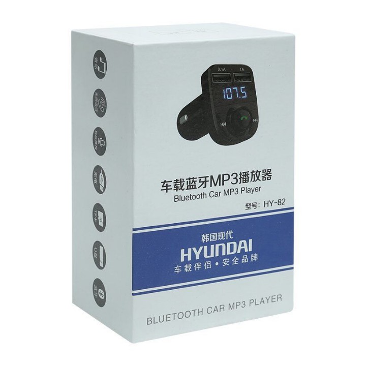 [Khuyến Mãi sốc] Tẩu sạc oto cao cấp Hyundai HY-82 nghe nhạc qua điện thoại,thẻ nhớ Tặng kèm thùng rác mini trên ô tô