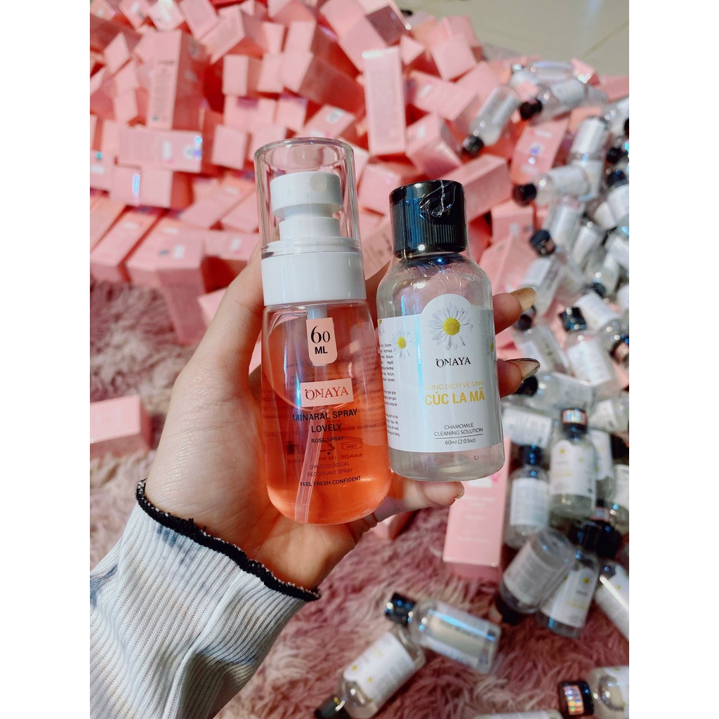 Xịt Khoáng Khử Mùi Vùng Kín ONAYA Màu Hồng Minaral Spray Lovely chính hãng giá tốt