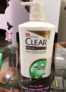 Dầu gội Clear mát lạnh bạc hà 630g