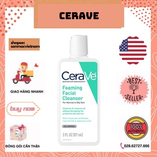 Sữa rửa mặt dành cho da dầu cerave foaming facial cleanser 87ml
