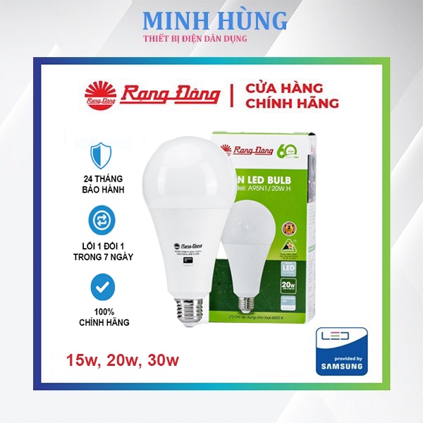 Bóng đèn Rạng Đông 15W 20W 30W Ánh Sáng Trắng  - Minh Hùng