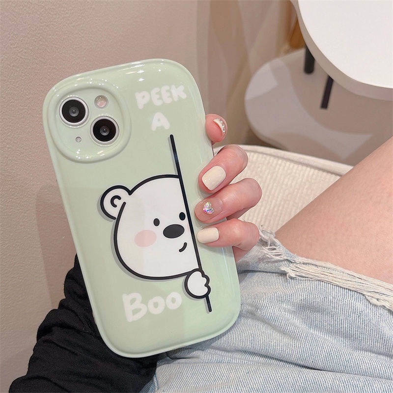 Ốp Điện Thoại Đệm Khí In Hình Gấu / Cún Dễ Thương Cho iphone 12 13 11 Pro Max X Xs Max Xr Yij5