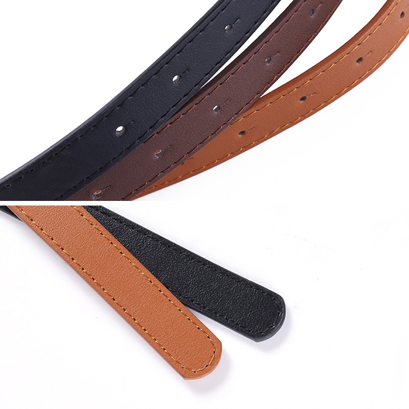 Thắt Lưng Hai Khóa Tròn Màu Nâu / Đen / Cà Phê Dành Cho Nữ