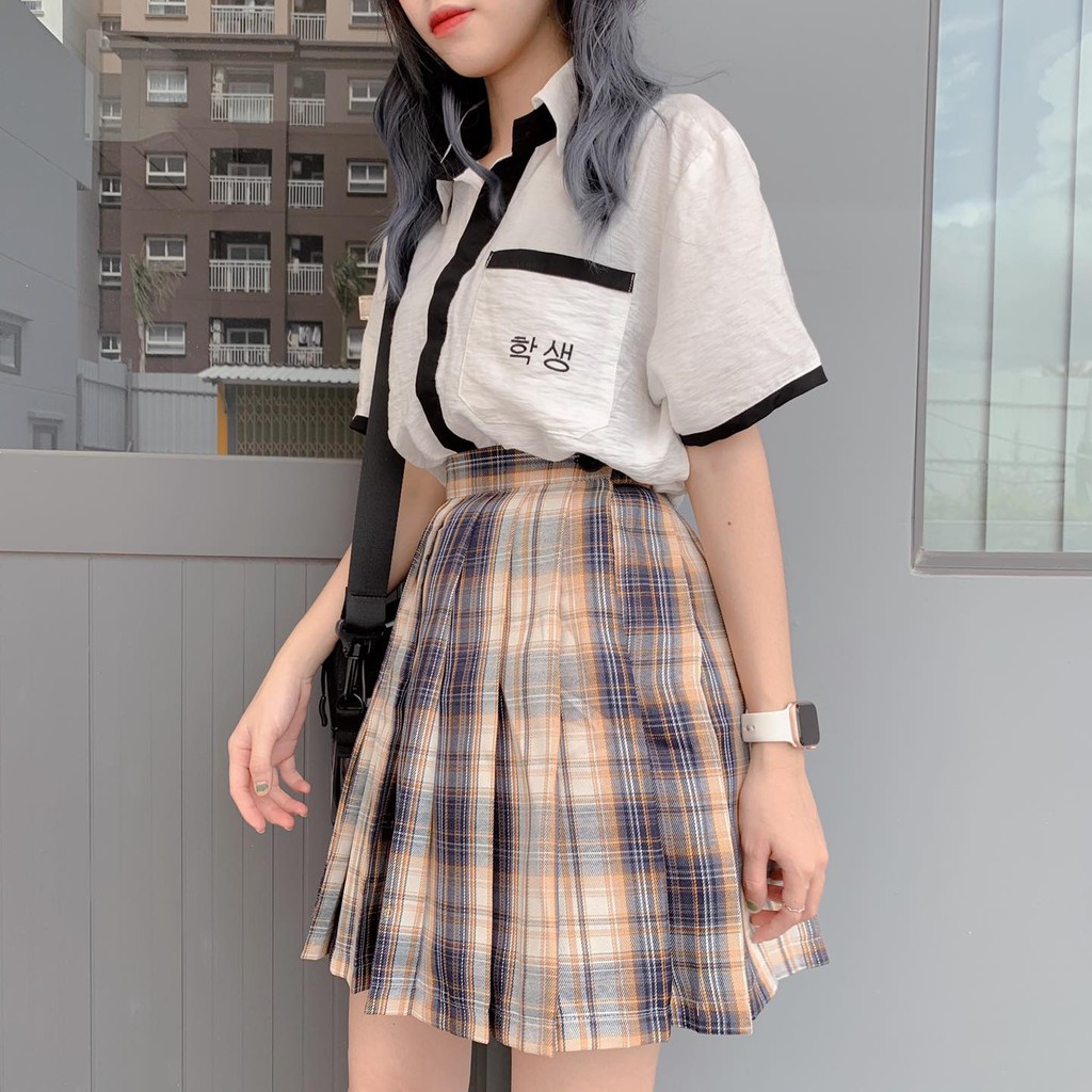 Chân Váy Caro Xếp Ly Dáng Xòe Ulzzang 1HIT_UNISEX (Ảnh Thật)