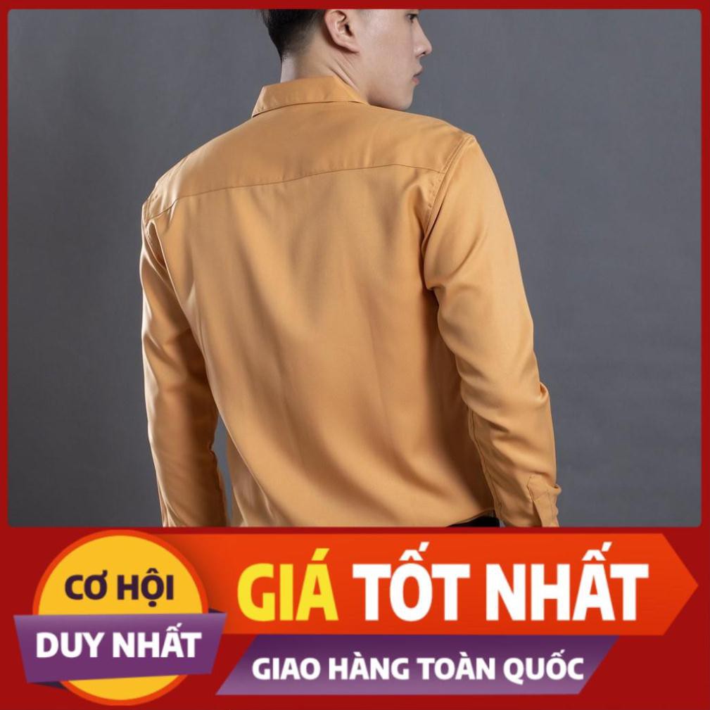 [HÀNG CAO CẤP] Áo sơ mi vàng bò, đỏ đô trơn LD-TP-1523B