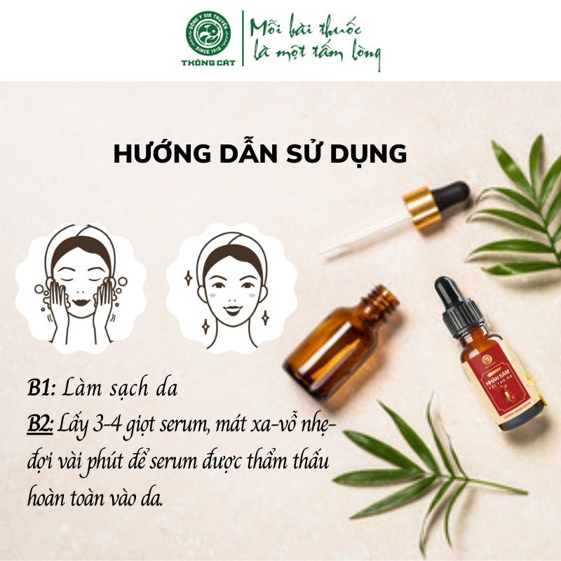 SERUM TÁI TẠO DA NHÂN SÂM Đông y gia truyền Thông Cát (Since 1918)_Phục hồi, thay da, dưỡng trắng da, ngừa thâm