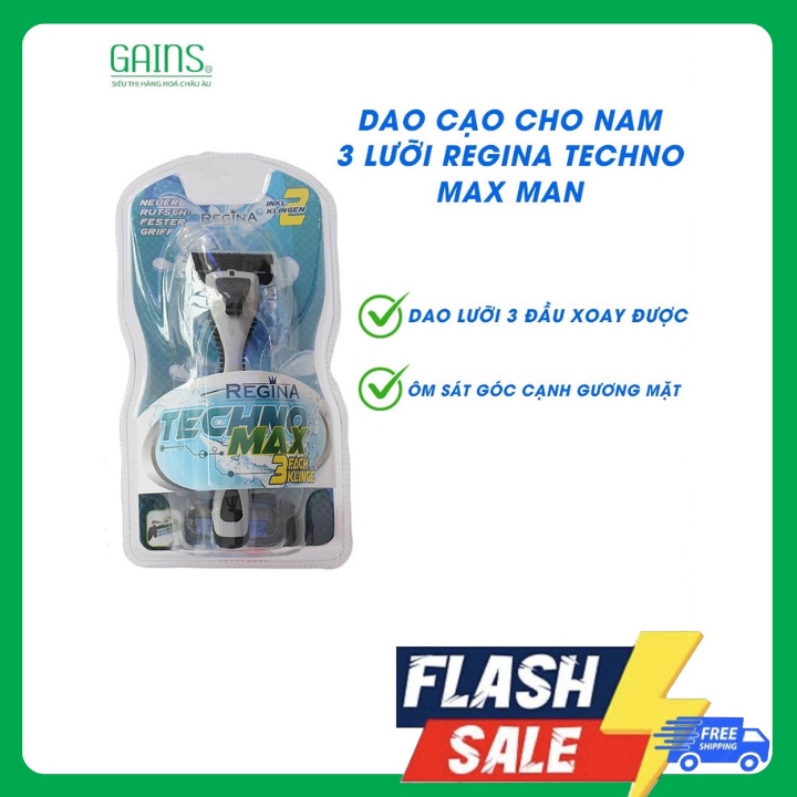 Set 3 Dao Cạo Cho Nam 3 Lưỡi Regina Techno Max Man