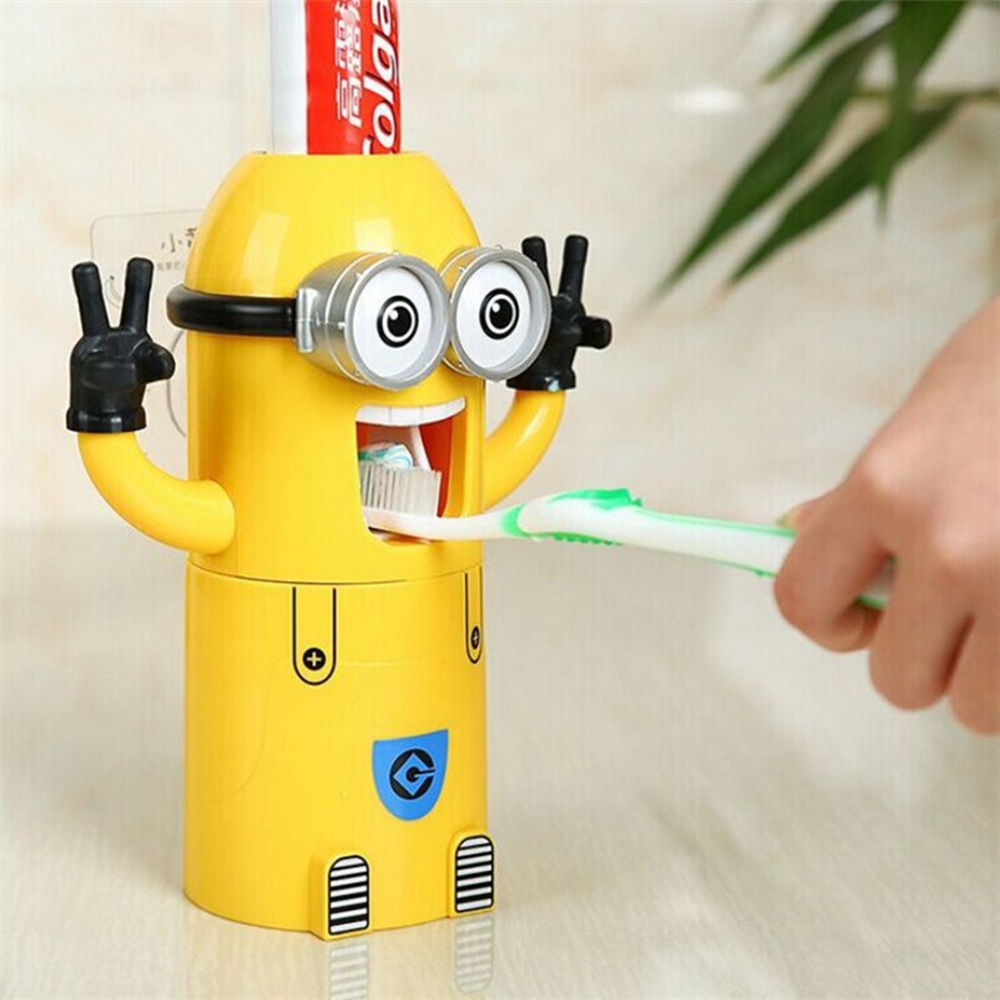 Dụng Cụ Nặn Kem Đánh Răng Tự Động Gắn Tường Họa Tiết Hoạt Hình Dễ Thương