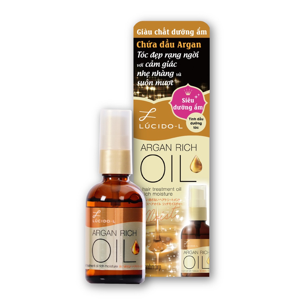 Tinh Dầu Dưỡng Tóc LÚCIDO-L Hair Treatment Oil Rich Moisture N 60ml