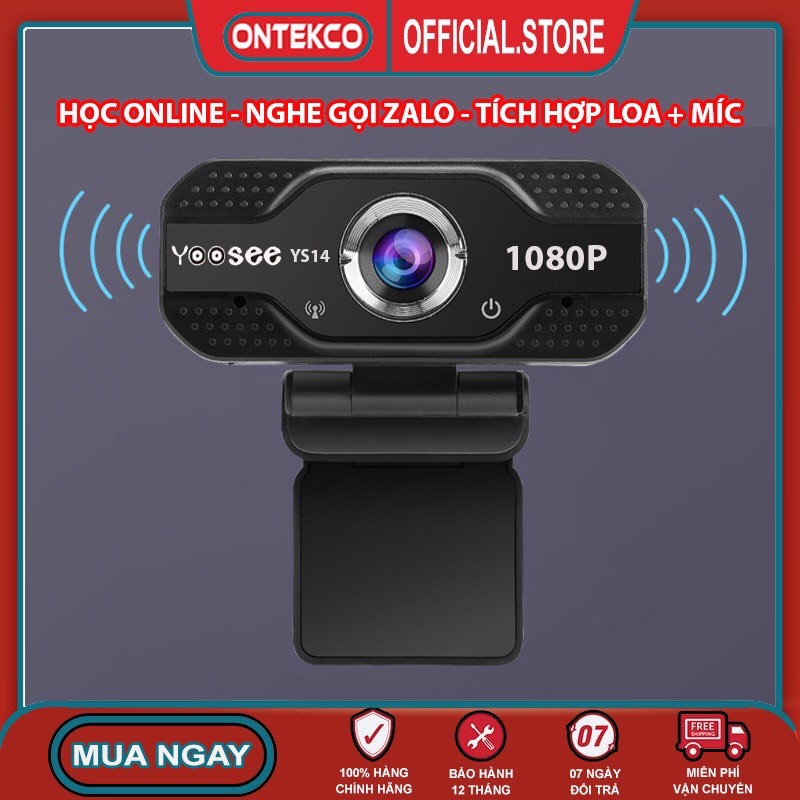 Webcam Yoosee kẹp Màn Hình Tích Hợp Míc 1080P siêu nét - Webcam Máy Tính Hỗ Trợ Học Trực Tuyến, để bàn