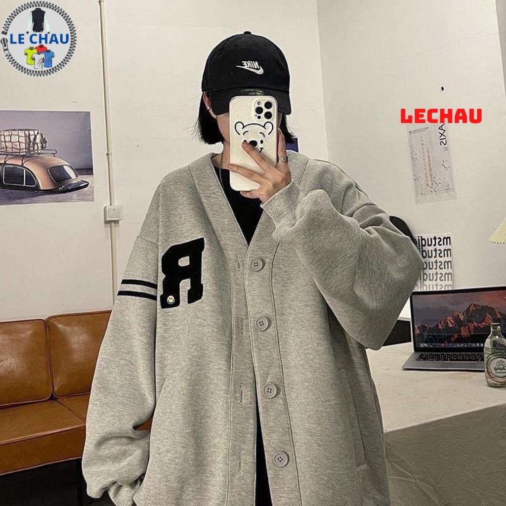 Áo Khoác Cardigan Nam Nữ Hottrend  AC04 Jacket Nỉ Unisex Form Rộng Streetstyle Bomber Bóng Chày Ulzzang  Rẻ Đẹp LECHAU