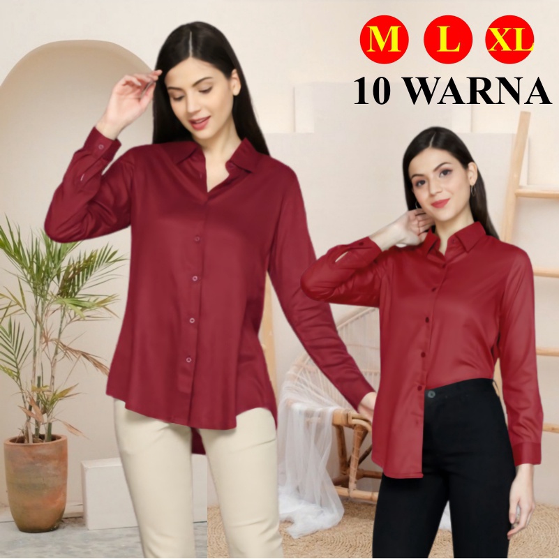 Áo Sơ Mi Trắng Trơn Tay Dài Size M - XXL Cho Nữ