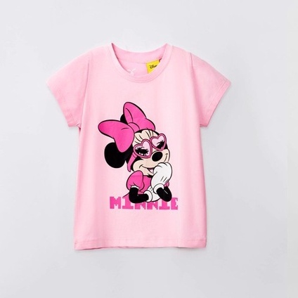 Áo thun hình chuột Minnie ngắn tay áo phông cho bé gái Rabity 95% cotton 5594