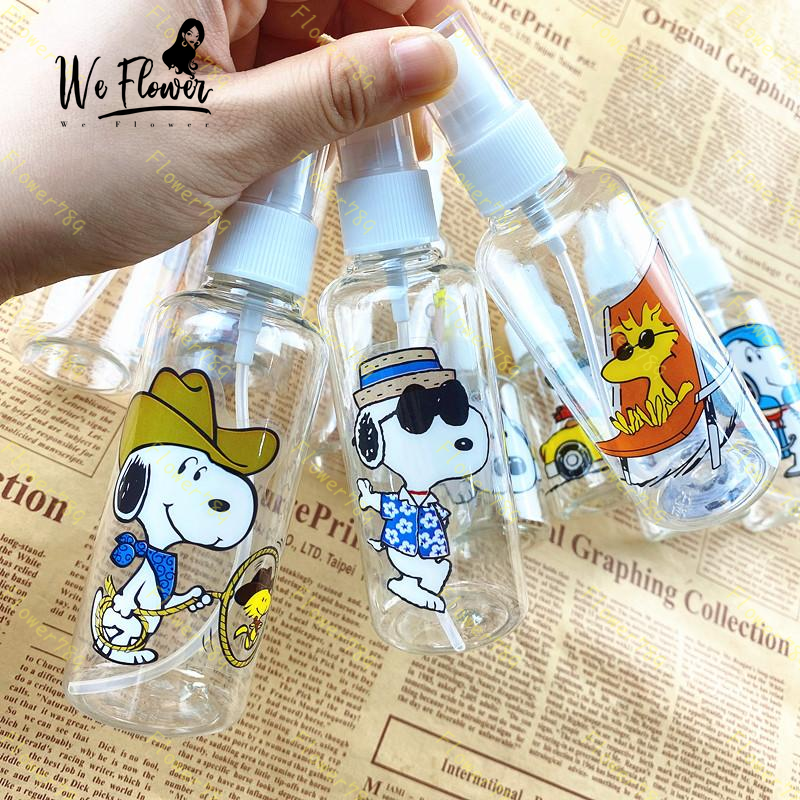 [Hàng mới về] Chai Xịt Rỗng 50ml / 100ml Bằng Nhựa In Hình Snoopy Dễ Thương Đa Năng Tiện Dụng