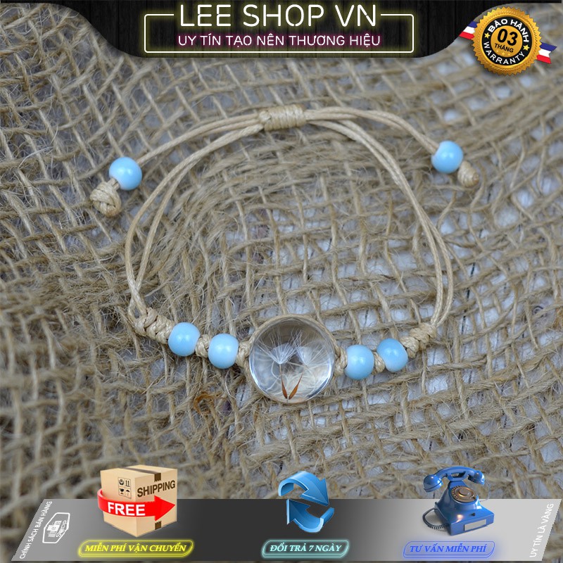 Vòng Đeo Tay Trang Sức Mặt Cầu Trong Suốt Hoa Cỏ Lá (Thật) Ấn Tượng Cho Phái Đẹp | Lee Shop VN