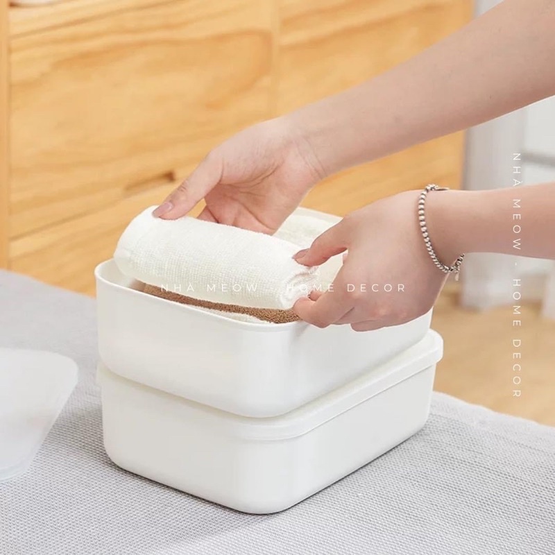 Hộp lưu trữ đồ trắng nhiều công dụng đa zi năng