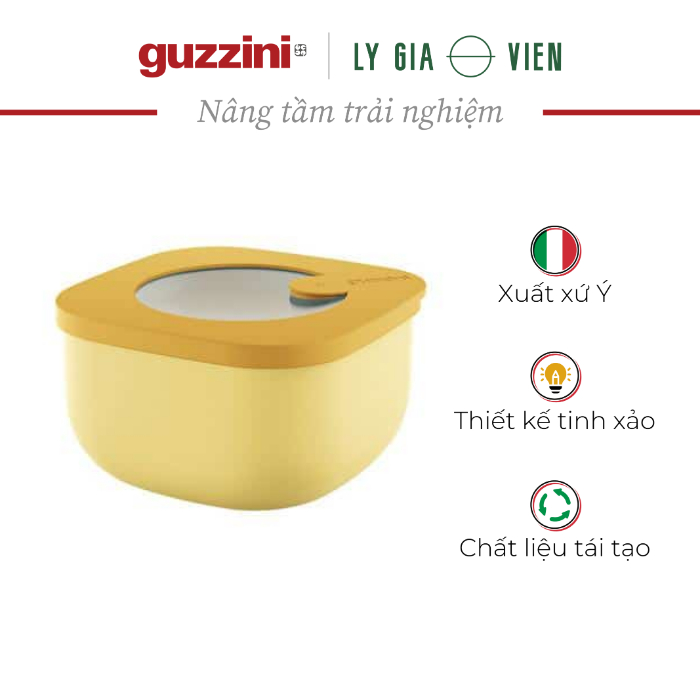 Hộp Đựng Thực Phẩm Cỡ Nhỏ Guzzini STORE&amp;MORE Shallow Airtight Fridge/Freezer/Microwave Containers 450CC