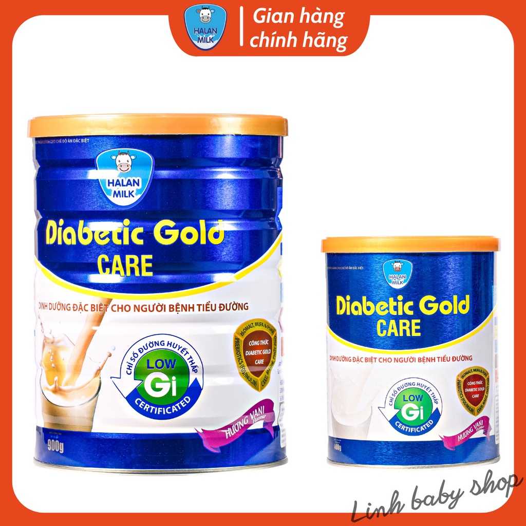 Sữa tiểu đường Diabetic gold care 400g-900g-Dinh dưỡng đặc biệt cho người tiểu đường, tiền tiểu đường,Halanmilk