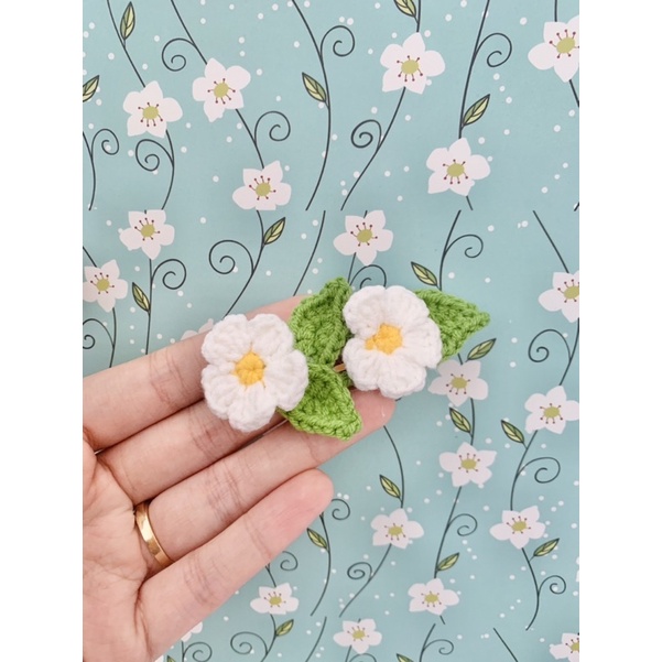 Kẹp tóc len handmade