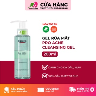 EUCERIN GEL RỬA MẶT DÀNH CHO DA NHỜN MỤN PROACNE CLEANSING 200ML
