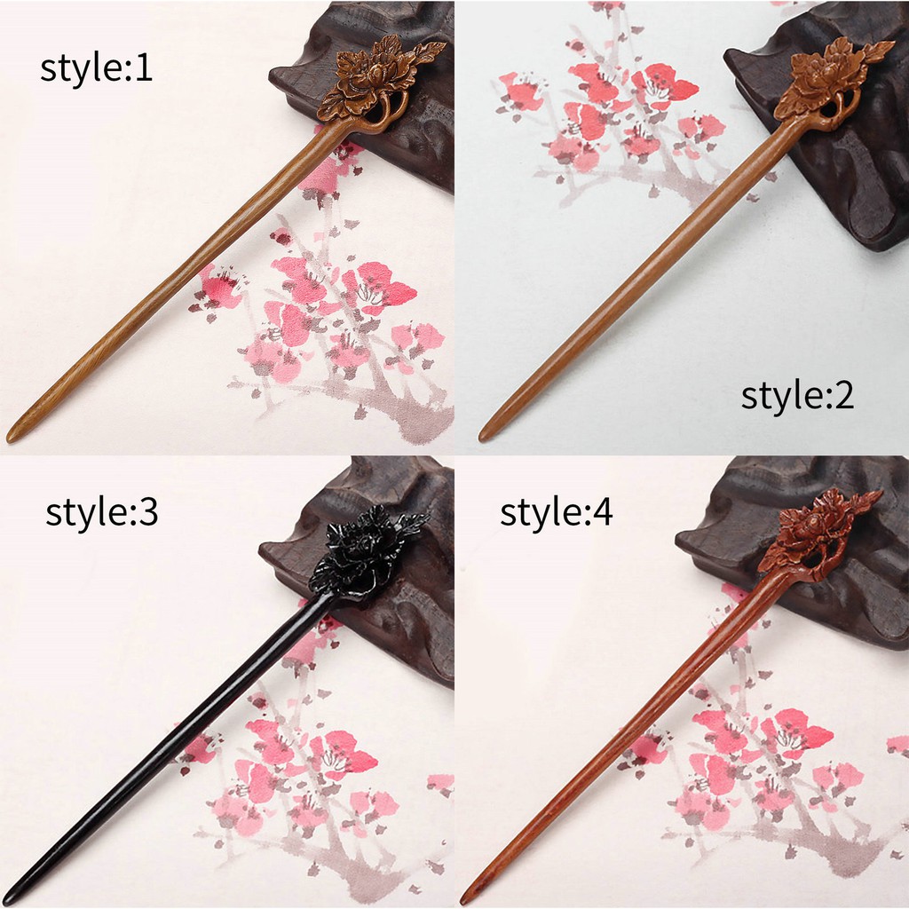 GETNOIVAS Trâm cài tóc bằng gỗ đàn hương phong cách thanh lịch dành cho nữ