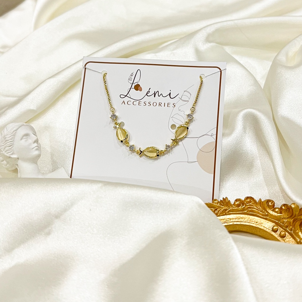 Lắc Tay Vòng Tay Nữ Hình Con Cá Đính Đá Zircon Có Dây Rút Chỉnh Kích Thước Thông Minh Lemi Accessories