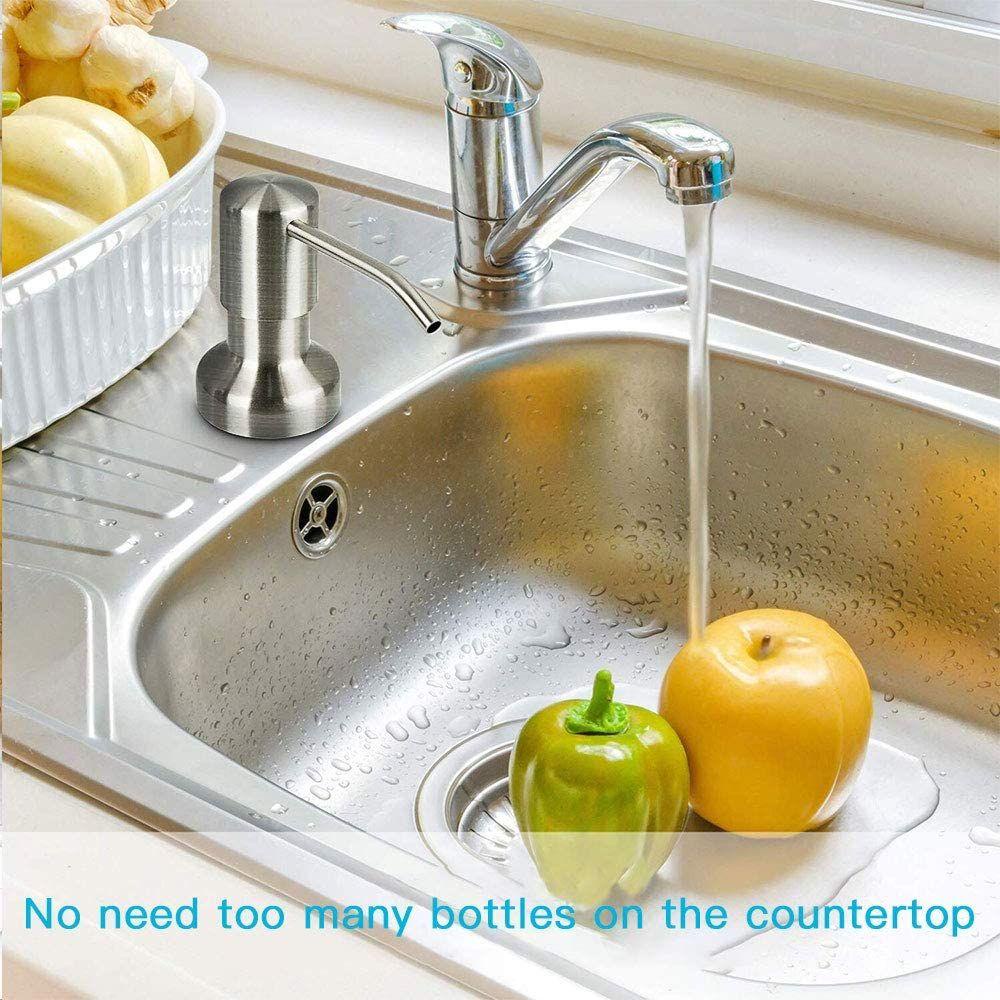 Bình Đựng Xà Phòng Dạng Lỏng Bằng Thép Không Gỉ Tiện Dụng Cho Nhà Bếp/ Phòng Tắm