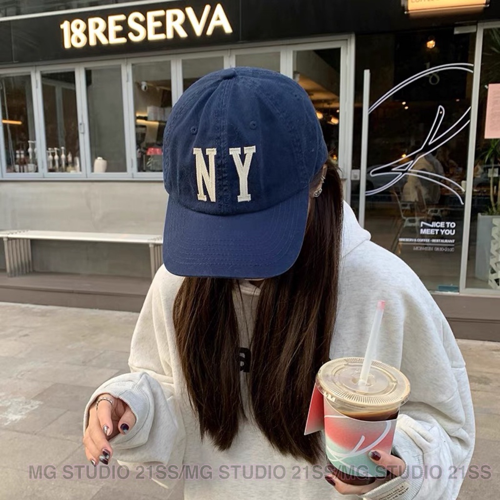 Mũ lưỡi trai MG STUDIO thêu họa tiết chữ NY phong cách Hàn Quốc mới dễ phối đồ dành cho nam nữ