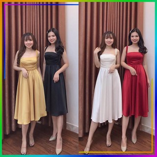 [HÀNG CAO CẤP] Đầm dự tiệc đính hạt phi lụa siêu đẹp