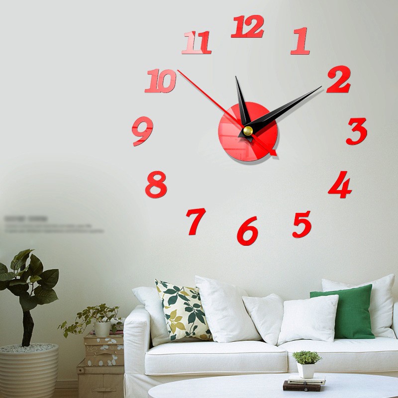 Đồng Hồ Dán Tường Bằng Acrylic Họa Tiết Số 3d Độc Đáo Thời Trang Trang Trí Nhà Cửa Diy