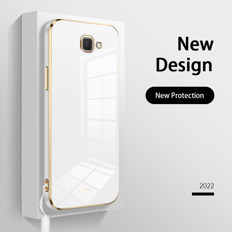 Ốp Điện Thoại Silicone Mạ Viền Sang Trọng Kèm Dây Đeo Cho Samsung Galaxy J7 Prime J2 Prime