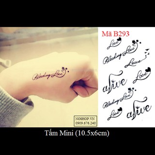 Xăm dán tattoo chữ B293