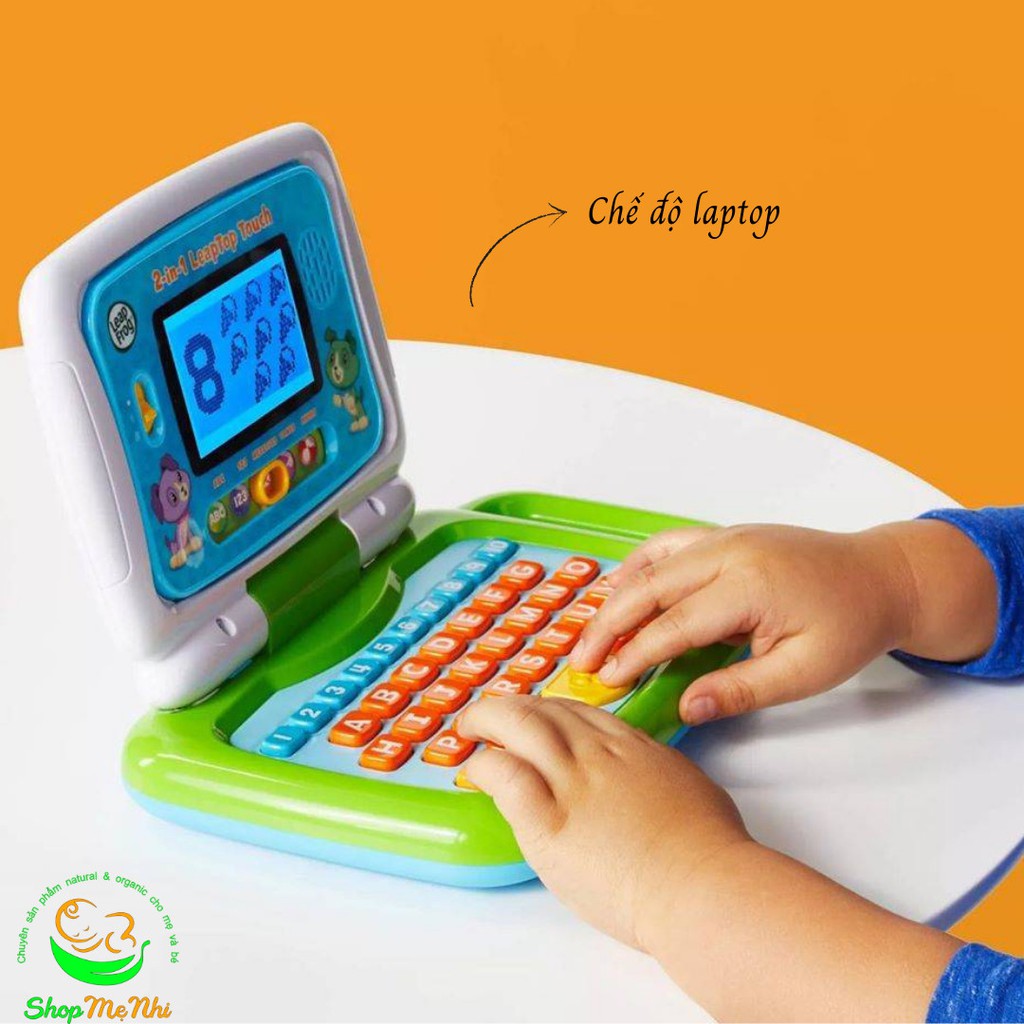 Đồ chơi laptop Leapfrog và iPad thông minh Leap frog 2 in 1 laptop màu xanh và hồng.