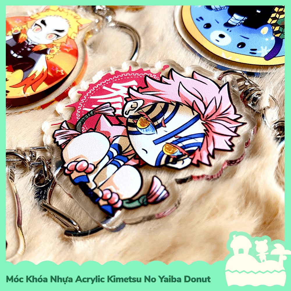 [Sẵn VN - NowShip] Móc Khóa Acrylic Nhựa Trong Anime Manga Chủ Đề Kimetsu No Yaiba Demon Slayer Donut
