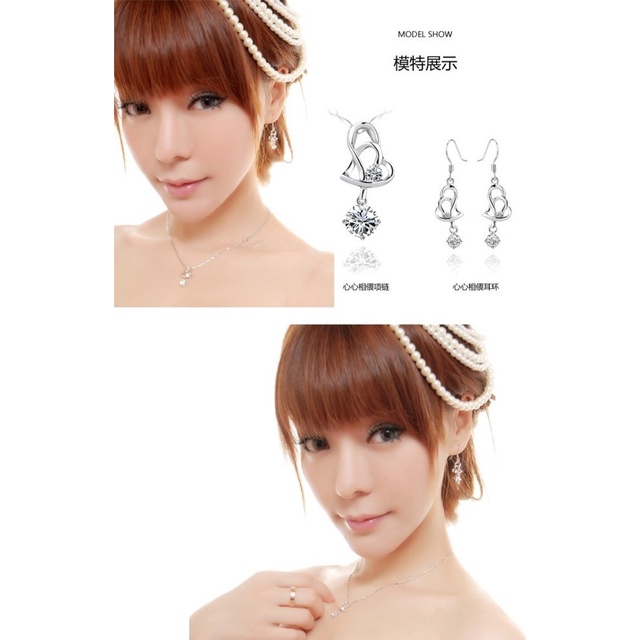 Mặt Dây Chuyền Bạc 925 Hình Trái Tim Đính Đá Thời Trang Cho Nữ