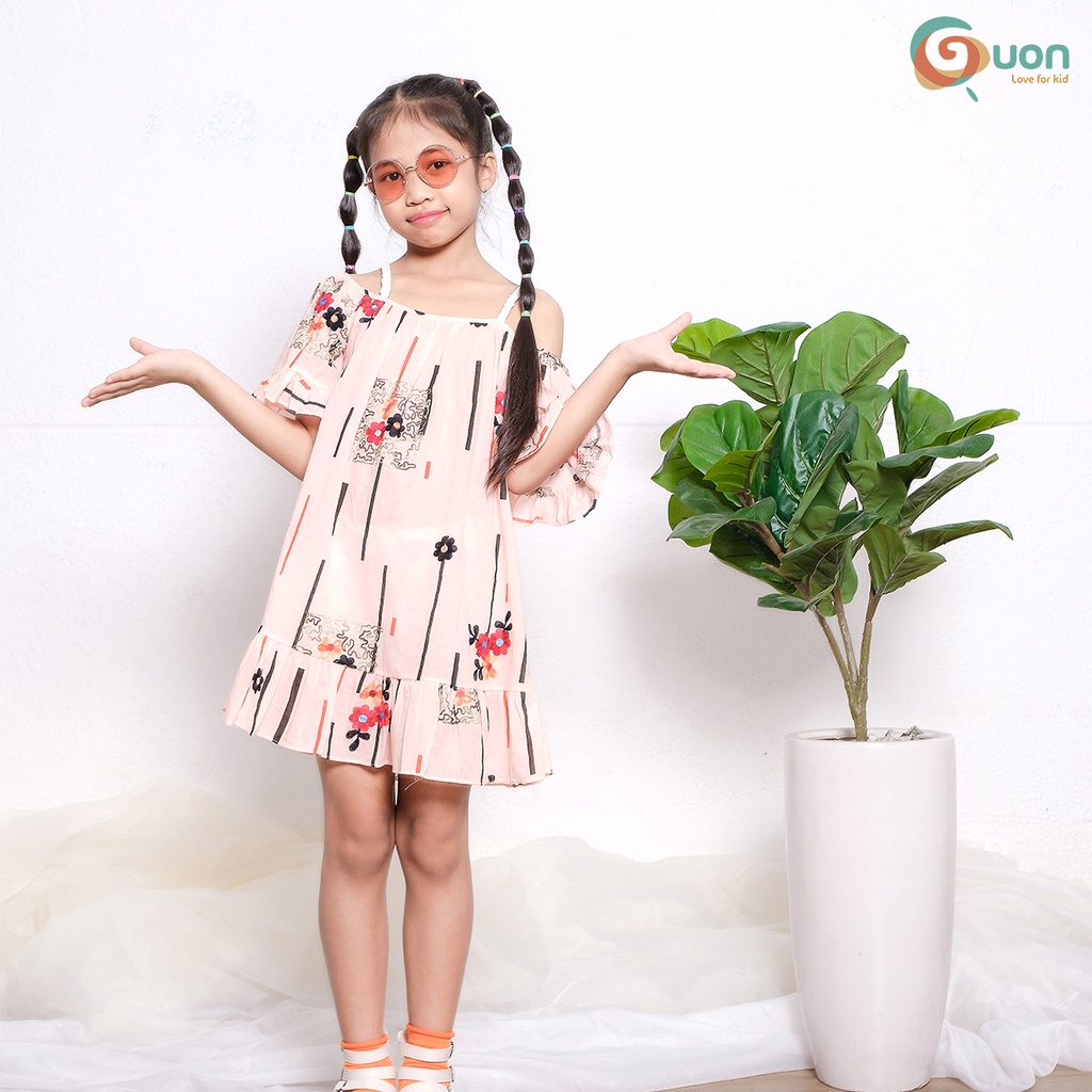 Vày bé gái từ 13 - 45kg vải cotton thoáng mát Thảo Mai - GUON
