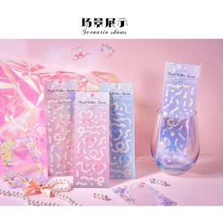 Sticker Ruy Băng lấp Lánh trang trí sổ và toploader