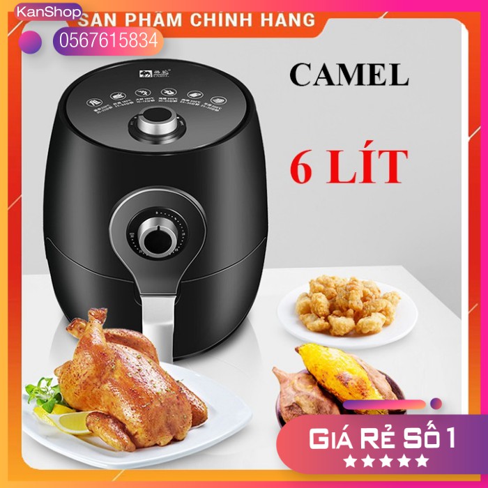 Nồi Chiên Không Dầu CAMEL 6 Lít làm chín thực phẩm 360 độ Bảo Hành 6 Tháng