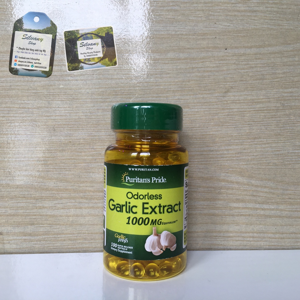 Viên Tinh Dầu Tỏi Odorless Garlic Extract 1000mg Puritan - Tăng Cường Miễn Dịch