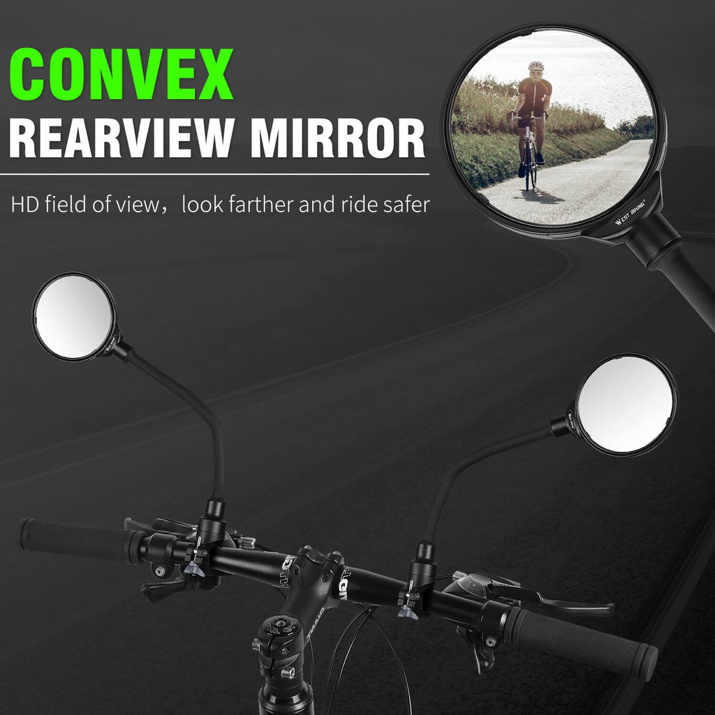 Kính chiếu hậu WEST BIKING gắn tay cầm xe đạp linh hoạt có thể điều chỉnh (1 cái)