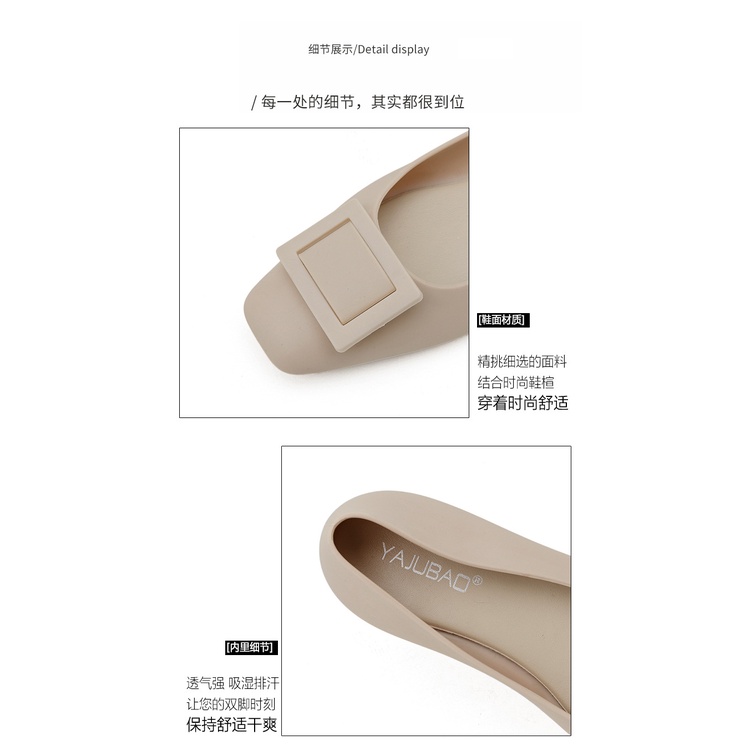 Giày Cao Gót Mũi Vuông Bằng Nhựa Màu Trơn Mũi Vuông Thời Trang Năm 2021 Cho Nữ