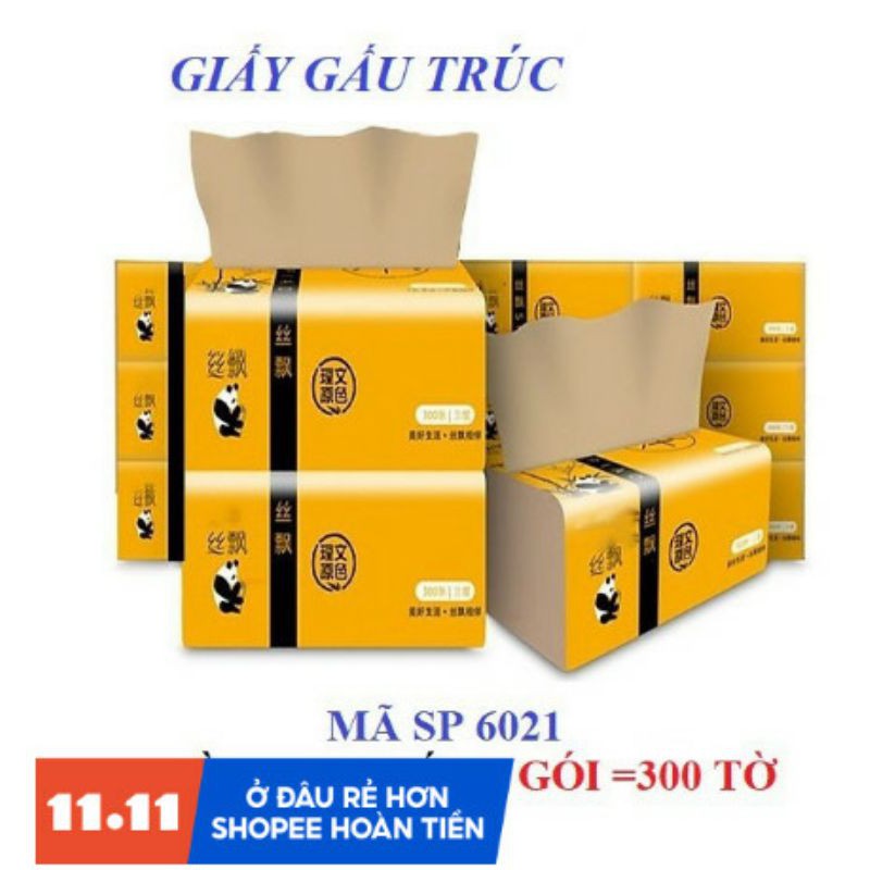 [Mã 267FMCGSALE giảm 8% đơn 500K] Giấy ăn gấu trúc Sipiao chính hãng 300 tờ - Lẻ 1 gói