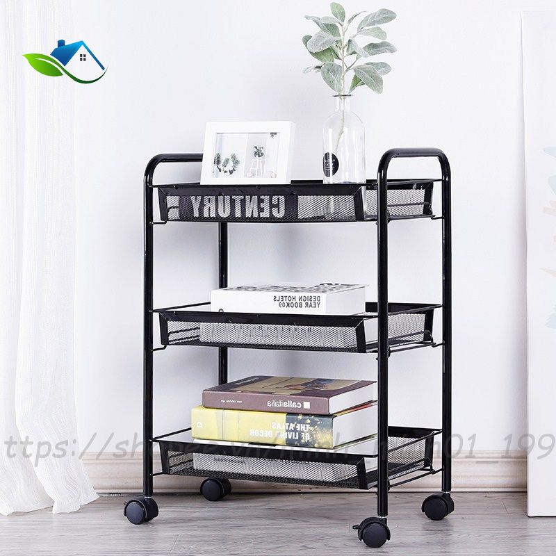 Kệ Đa Năng Bỉm Sữa, Xe Đẩy Sắt 3 Tầng Di Động Chất Liệu Inox Sơn Tĩnh Điện Cao Cấp
