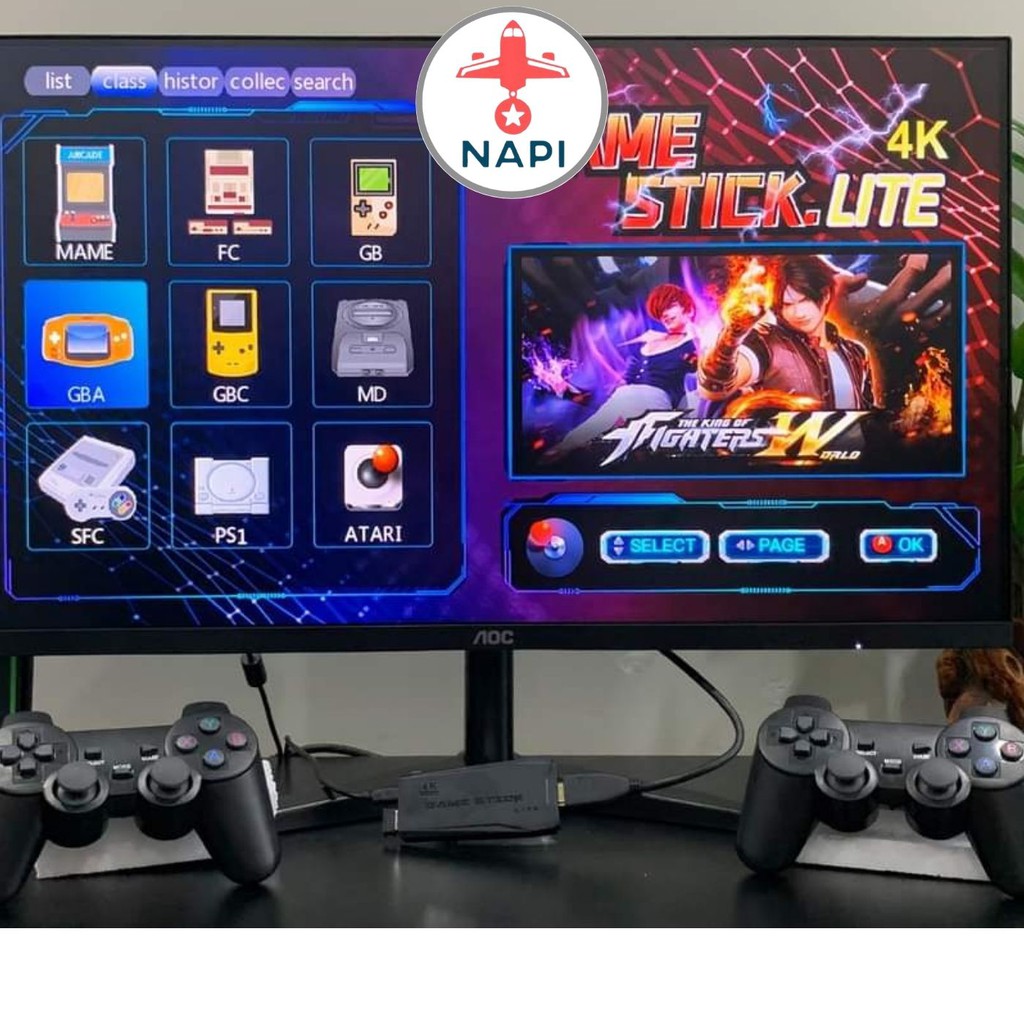 Game Stick 4k HDMI điện tử 4 nút máy chơi game cầm tay không dây