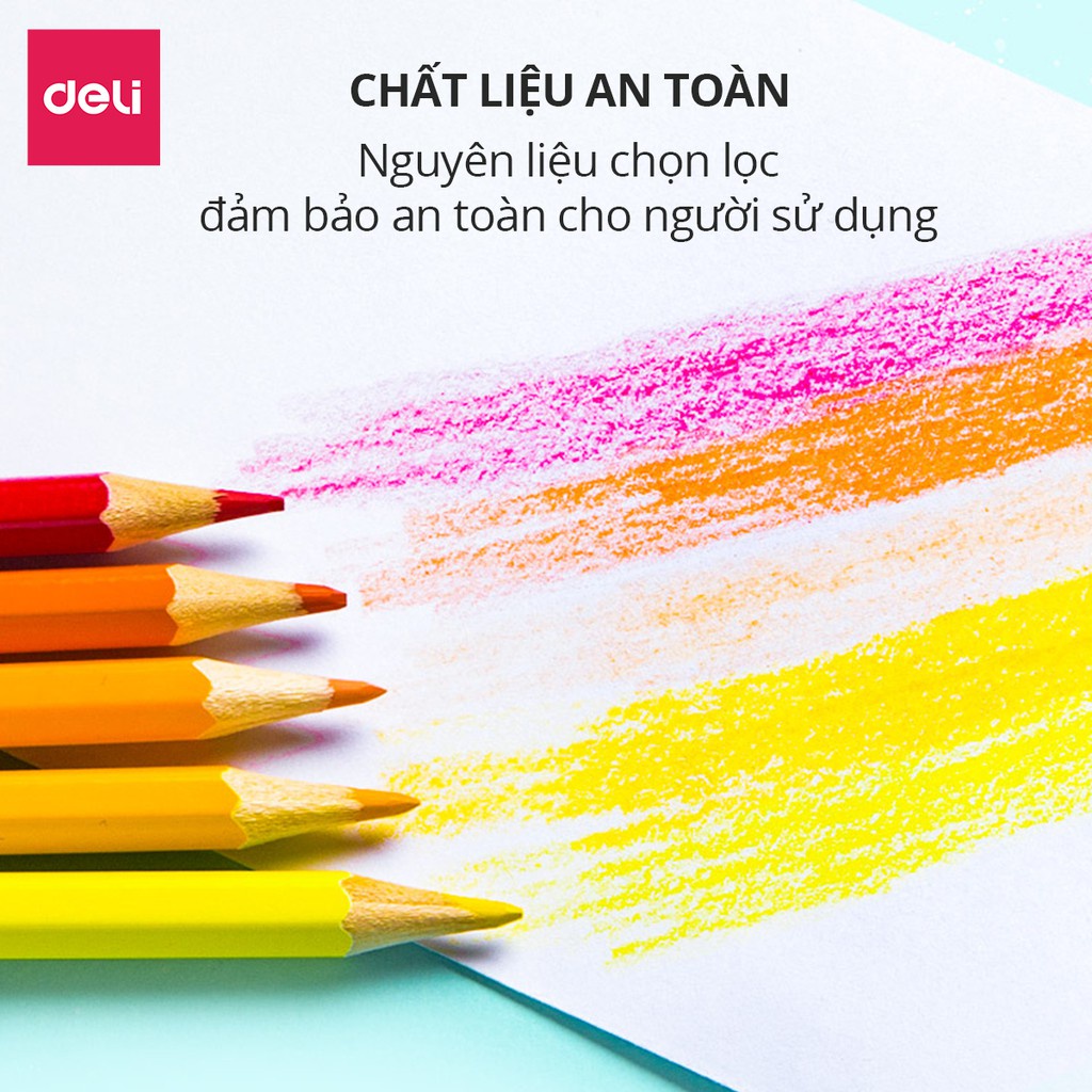 Bút chì màu DELI chuyên nghiệp dạng cốc 24 36 48 màu 68123 68124 68125