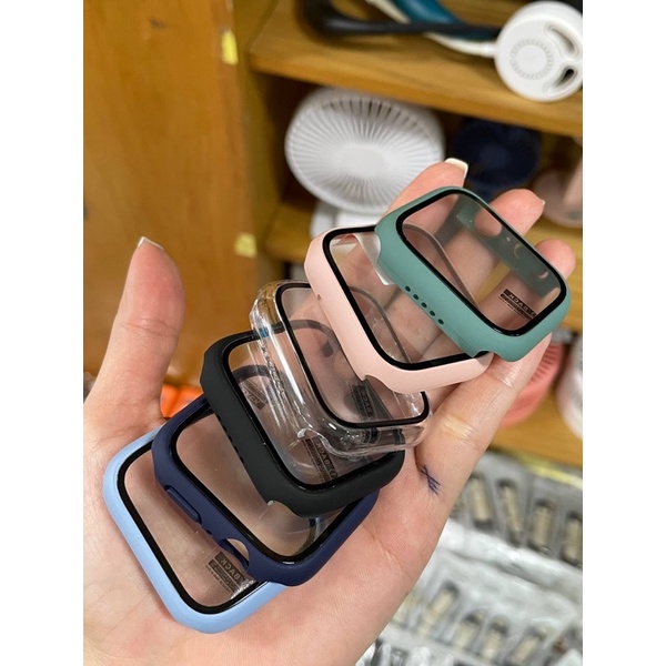 Ốp Apple Watch Kèm Kính Cường Lực 2 in 1 Series 7