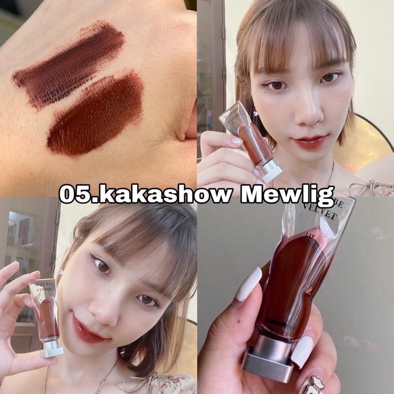 Son kakashow velvet thiết kế dạng tuýp kem lì bảng màu hotgirl 6 màu mewlig